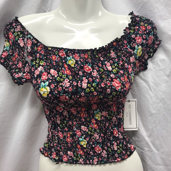 no comment Tops - No Comment Lettuce Edge off shoulder stretch top